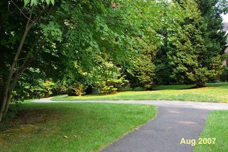 After passing through the barrier continue on the asphalt trail as it turns to the left and then the right.