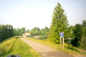 The path crosses the Lake Newport dam.