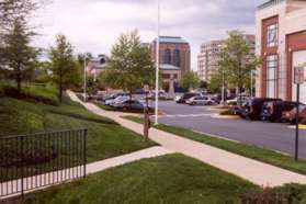 After leaving the tunnel turn left to continue along Reston Parkway.