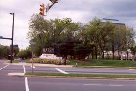 Continue straight as the trail crosses New Dominion Parkway.