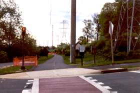 The trail crosses Old Reston Ave.