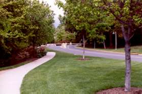 Leave the grounds of Fannie Mae going west on the sidewalk next to the rear access road.