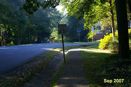 Take the sidewalk along Myrtle Ln for 2 blocks.