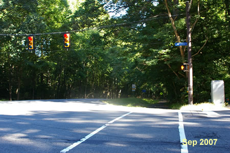 The trail crosses Lawyers Rd.