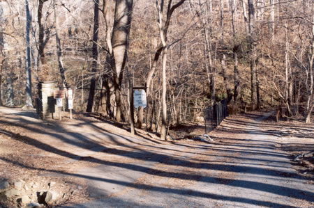 At the bottom of the hill the path to the left goes to Dumbarton Oaks Park.