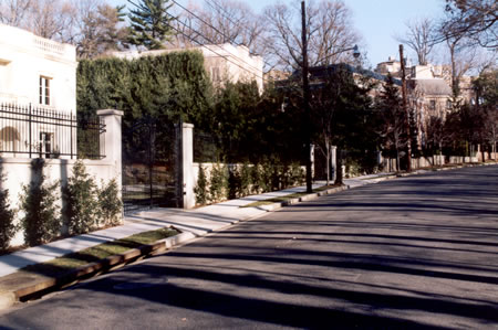 Continue on the sidewalk along Rock Creek Dr after it turns left.  Woods will continue to be on your right.