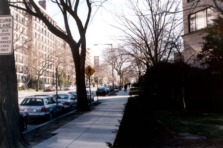 Turn right at Calvert St. and follow the sidewalk on the right side of that street.