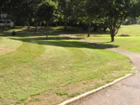 Turn left at the first trail leaving the golf course path.