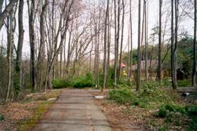 Stay on this trail until reaching the day care center shown.  Take the trail to the left at that point.