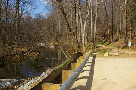 The walk starts from the parking lot going west with the creek on the left.