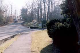 The trail crosses Loch Lomond Dr.  Continue along Lawyers Road.