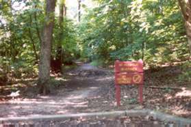 The walk starts on the trail at the end of the parking lot on the south (downstream) side of the visitor center.