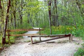 This vehicle barrier will identify that you are on the correct path.