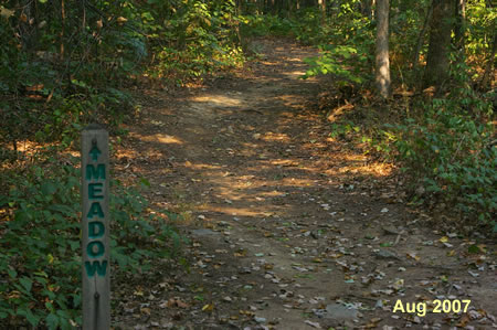 The trail is marked as Meadown Path.