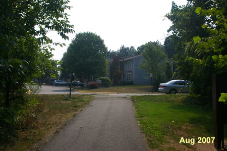 The walk ends back at Walnut Branch Road.