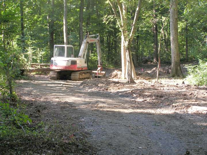 Intial trail clearing and grading.