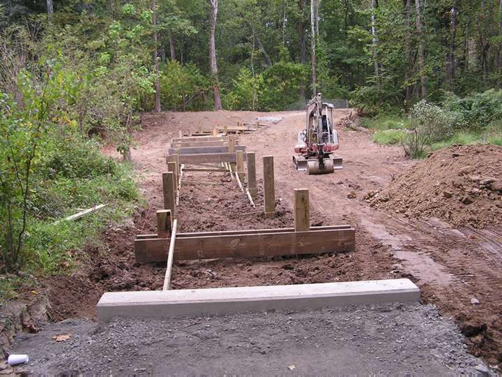 Support beams placed for boardwalk.