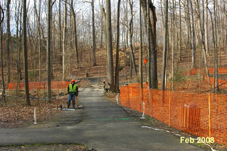 Old and new bridges are shown looking towards the  back of Hunters Woods Plaza.