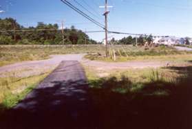 The trail comes out in a field just prior to Dranesville Rd.