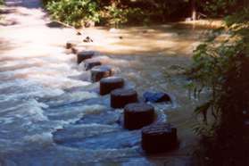 After heavy rain the columns may be underwater.