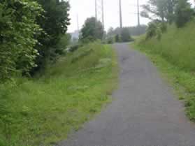 The trail climbs a short hill to join the W&OD trail.