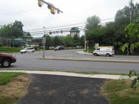 The trail intersects with Elden St. at Herndon Parkway.  When completed it will cross Elden St. here and follow Sugarland Run until it connects with an existing Fairfax County trail along Sugarland Run.