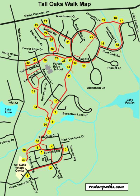 Tall Oaks Map