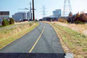 Although the bike trail is shown here the horse trail that parallels it may be easier for walkers.